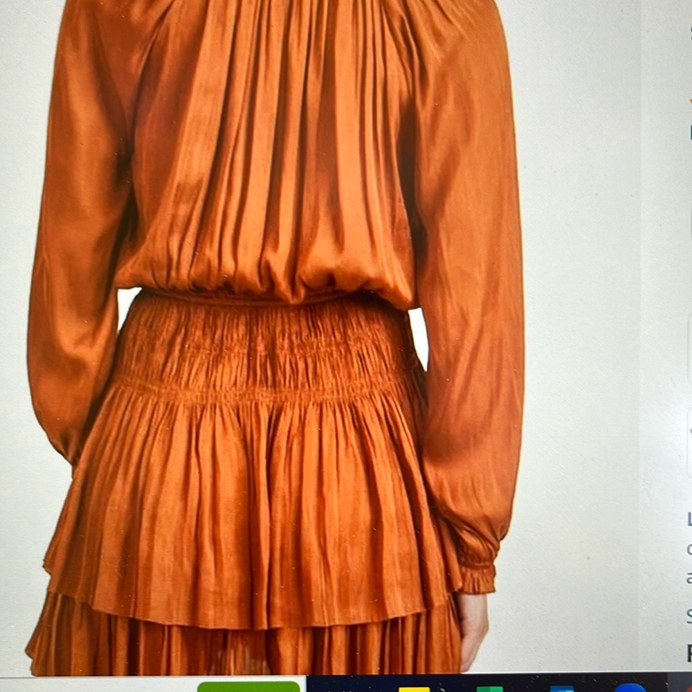 R. Vivimos women’s cotton long sleeves neck layered ruffles pleated mini dress